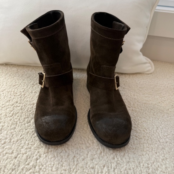 Jimmy Choo Mid Calf Suede Moto Boots, Brown, Size 40. Great condition - Picture 2 of 4
